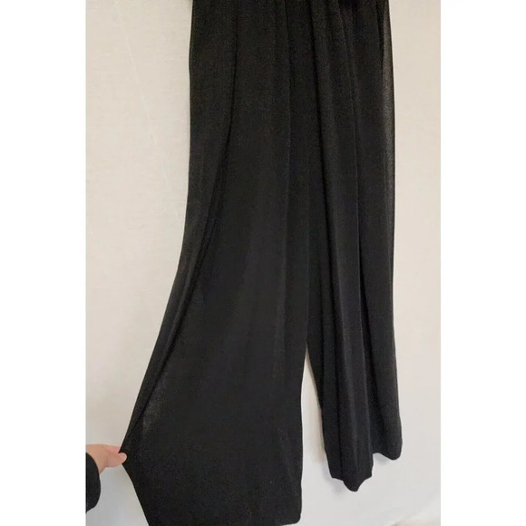 80s 90s Womens Vintage Jumpsuit Black Sequins Size 5/6 Wide Leg - Picture 3 of 8
